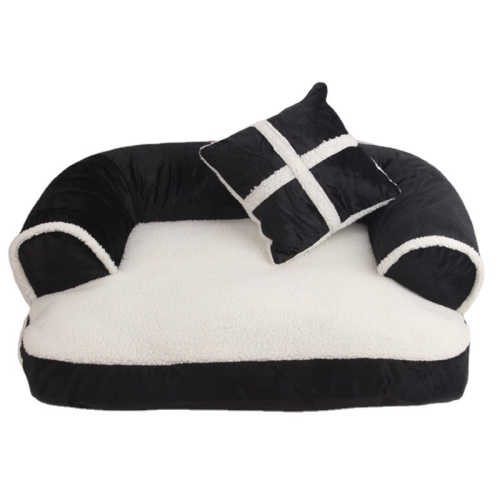 Washable Pet Bed L 80 x 60 cm, Black